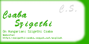 csaba szigethi business card